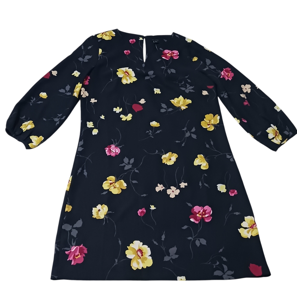 Ann Taylor Black‎ A-line Dress with Bishop Sleeves